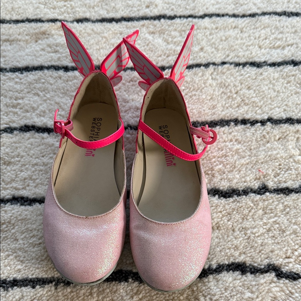 Sophia Webster Glittery Pink Winged Dress Shoes